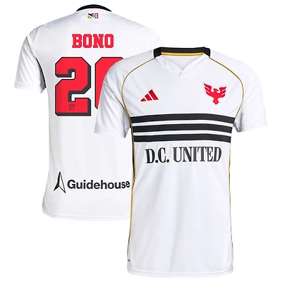 Alex Bono Men's adidas White D.C. United 2025 Third Replica Custom Jersey