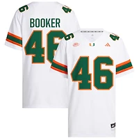 Adam Booker Men's adidas  White Miami Hurricanes NIL Pick-A-Player White Premier Football Jersey