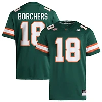 Joe Borchers Men's adidas  Green Miami Hurricanes NIL Pick-A-Player Alternate Premier Football Jersey