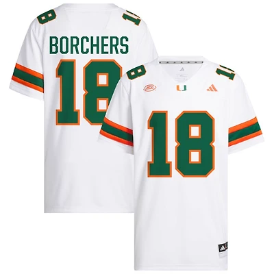 Joe Borchers Men's adidas White Miami Hurricanes NIL Pick-A-Player White Premier Football Jersey
