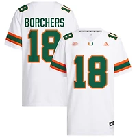 Joe Borchers Men's adidas  White Miami Hurricanes NIL Pick-A-Player White Premier Football Jersey