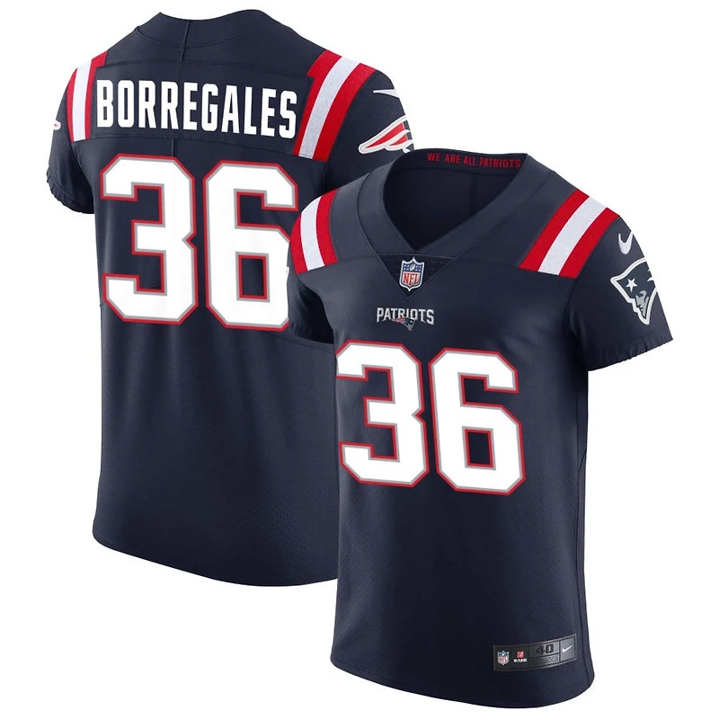 Andy Borregales Men's Nike Navy New England Patriots Vapor Elite Custom Jersey