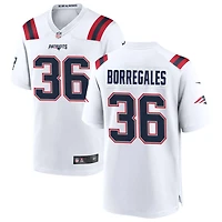 Andy Borregales Men's Nike White New England Patriots Custom Game Jersey