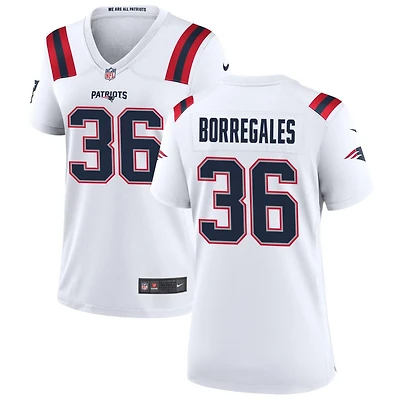 Andy Borregales Women's Nike New England Patriots White Custom Game Jersey