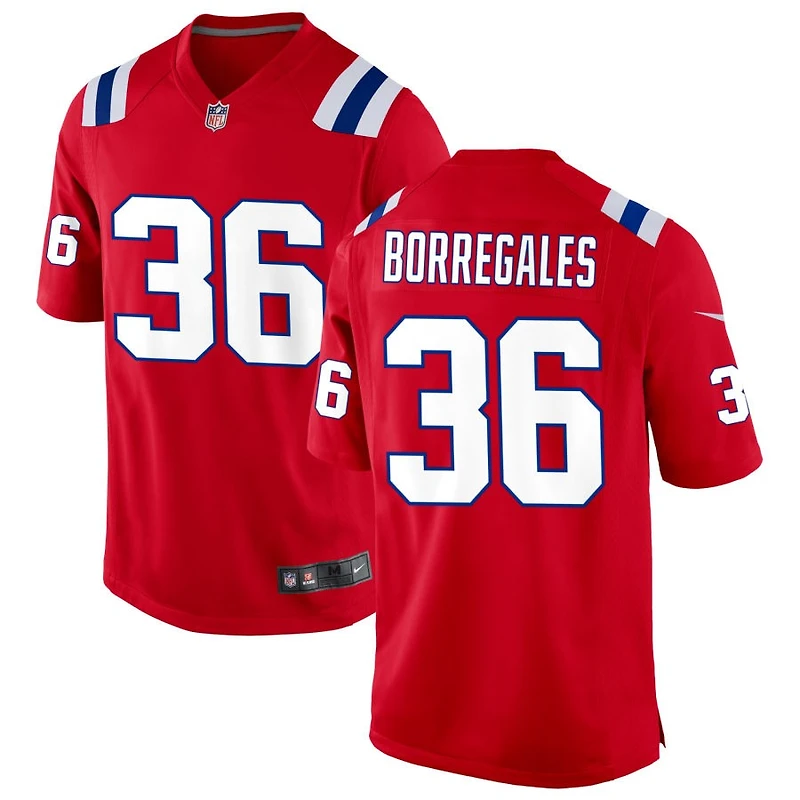 Andy Borregales Men's Nike Red New England Patriots Alternate Custom Jersey