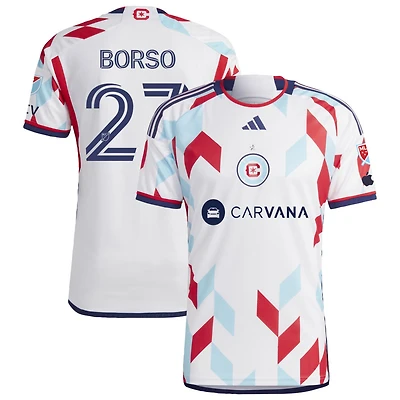 Dylan Borso Men's adidas  White Chicago Fire 2024 A Kit For All Authentic Custom Jersey
