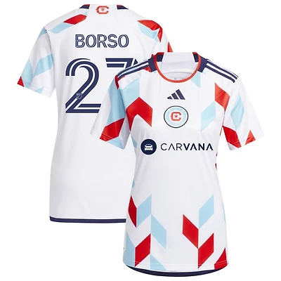 Dylan Borso Women's adidas  White Chicago Fire 2024 A Kit For All Replica Custom Jersey