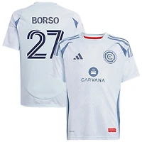 Dylan Borso Youth adidas  Light Blue Chicago Fire 2025 The Municipal Kit Replica Custom Jersey