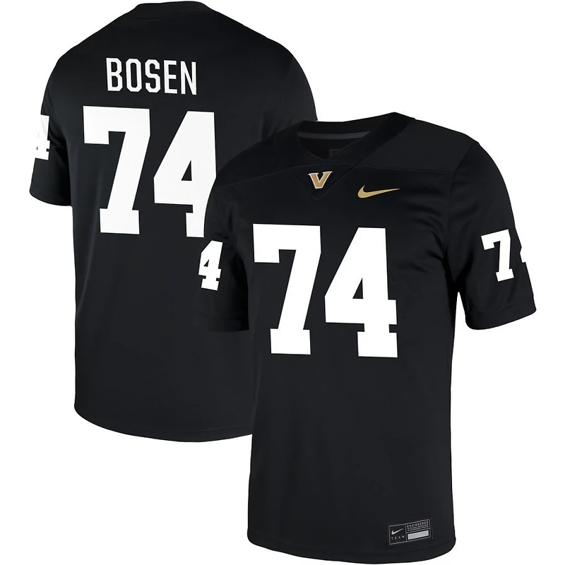 Cameron Bosen Men's Nike Black Vanderbilt Commodores NIL Pick-A-Player Game Jersey