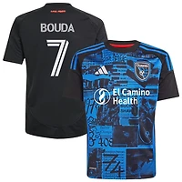 Ousseni Bouda Youth adidas  Black San Jose Earthquakes 2025 Headliner Replica Custom Jersey