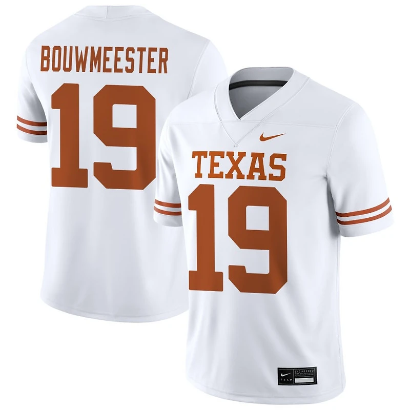 Jack Bouwmeester Men's Nike White Texas Longhorns NIL Pick-A-Player Game Jersey