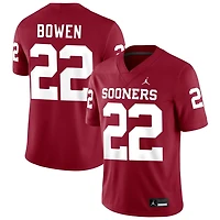 Peyton Bowen Men's Jordan Brand Crimson Oklahoma Sooners NIL Pick-A-Player Football Replica Jersey
