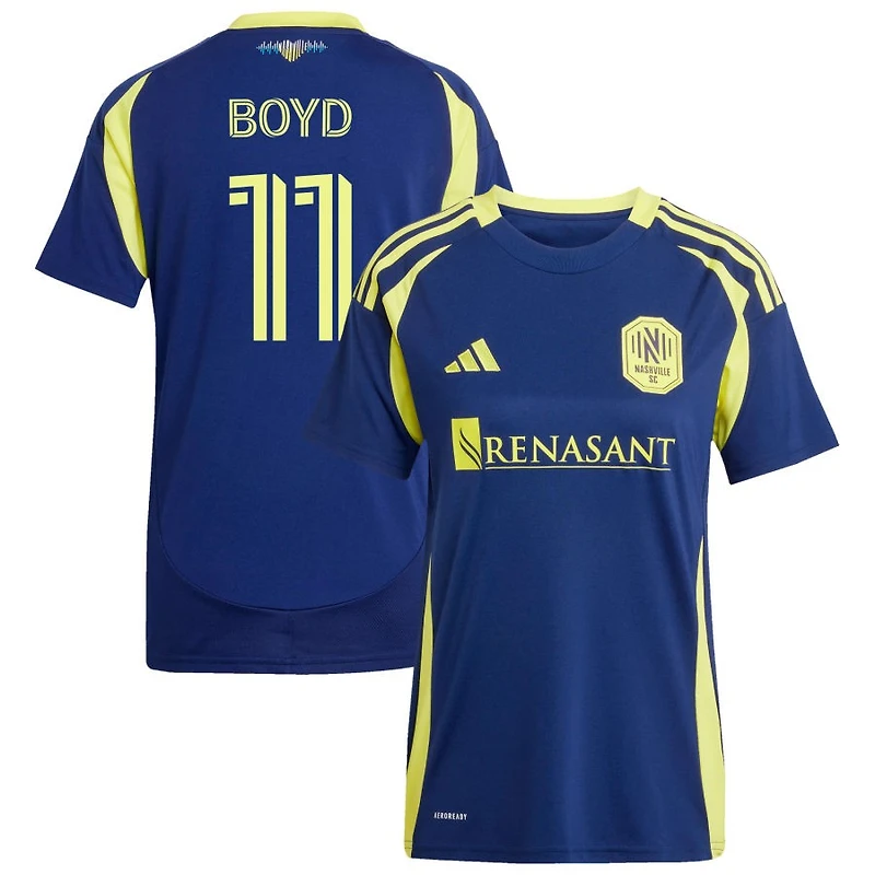 Tyler Boyd Women's adidas  Navy Nashville SC 2025 The Heart of Nashville Kit Replica Custom Jersey