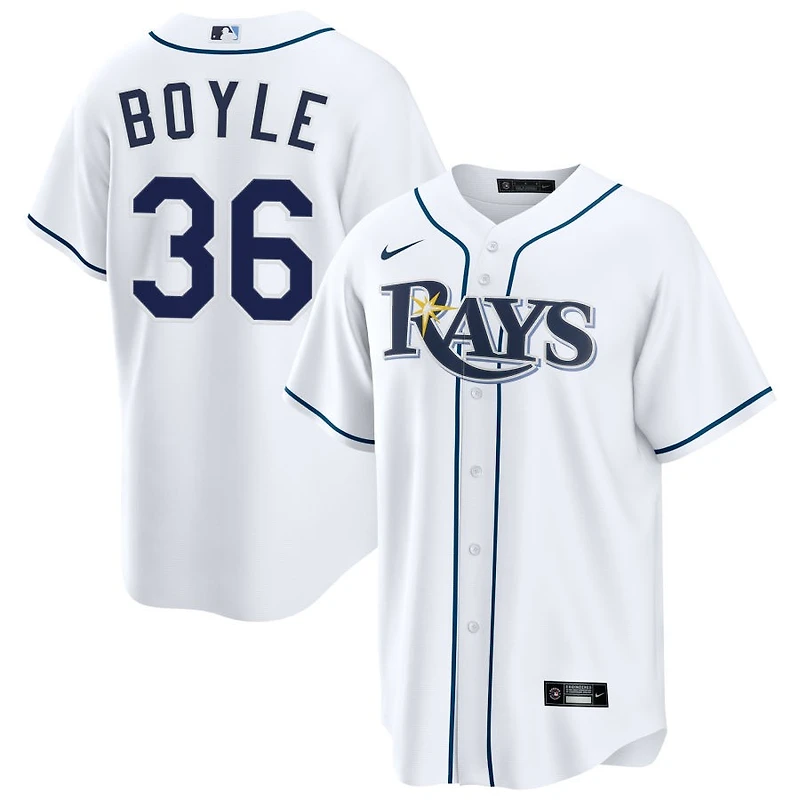 Joe Boyle Men's Nike  White Tampa Bay Rays Home Custom Replica Jersey