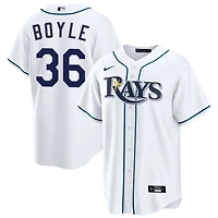 Joe Boyle Men's Nike  White Tampa Bay Rays Home Custom Replica Jersey