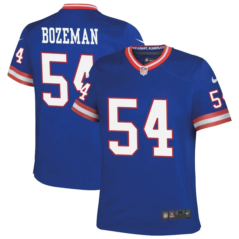 Swayze Bozeman Youth Nike Royal New York Giants Classic Custom Game Jersey