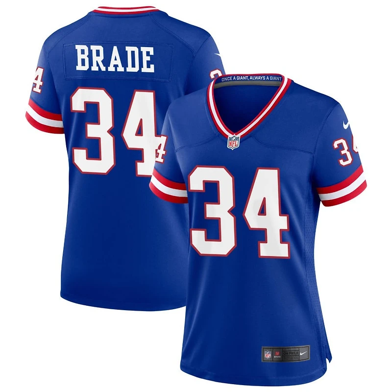 Beau Brade Women's Nike Royal New York Giants Classic Custom Game Jersey
