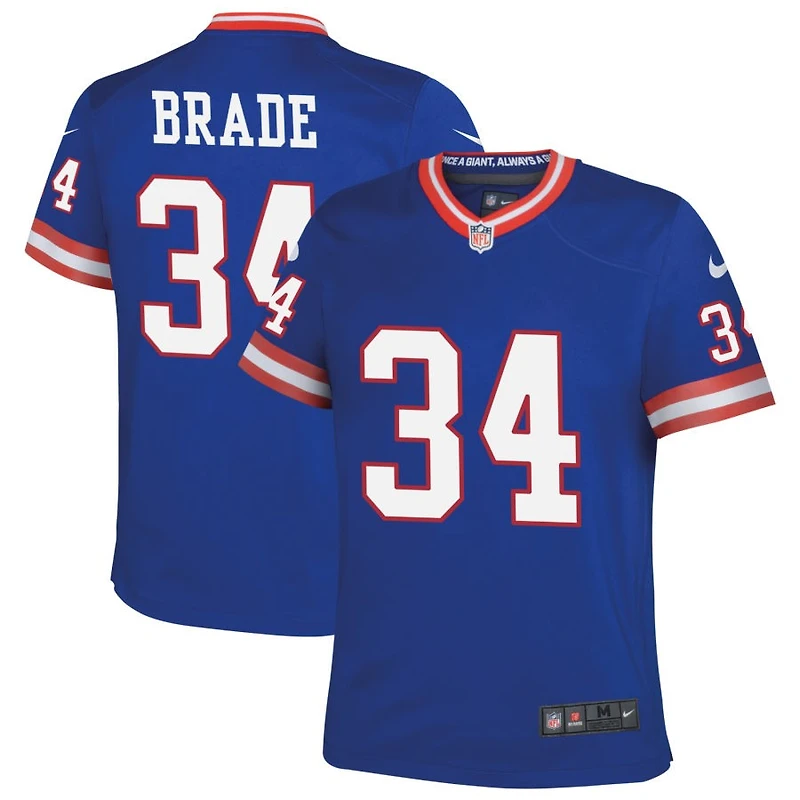 Beau Brade Youth Nike Royal New York Giants Classic Custom Game Jersey