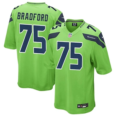 Anthony Bradford Men's Nike Neon Green Seattle Seahawks Alternate Custom Game Jersey