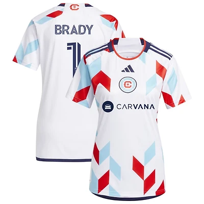 Chris Brady Women's adidas  White Chicago Fire 2024 A Kit For All Replica Custom Jersey