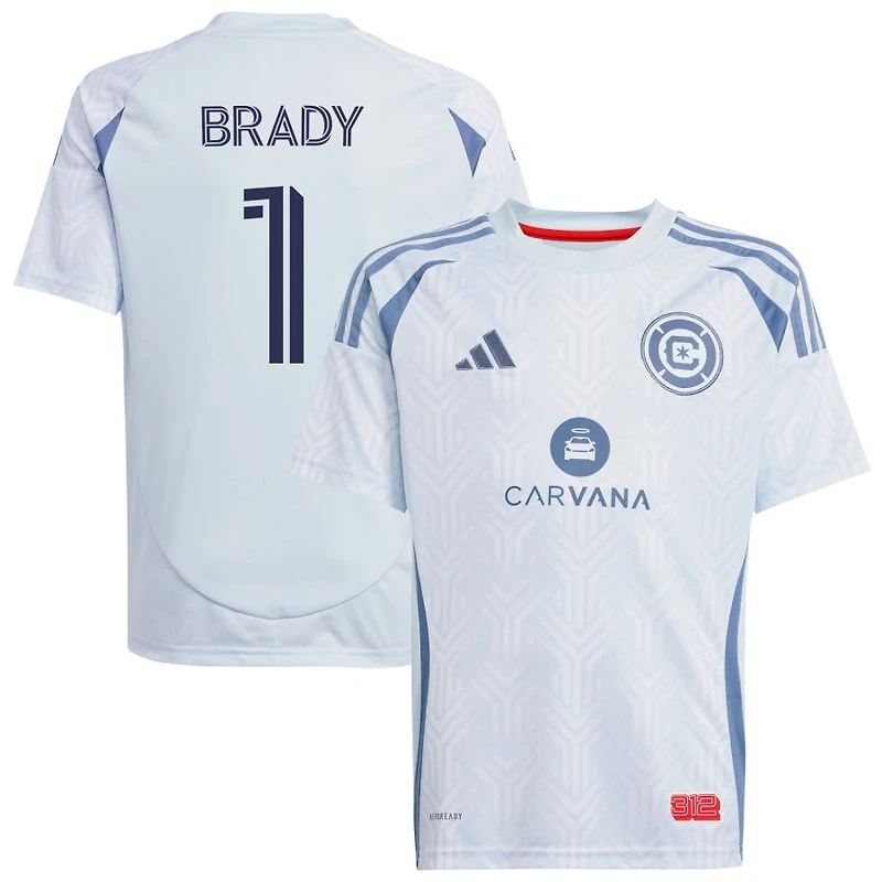 Chris Brady Youth adidas  Light Blue Chicago Fire 2025 The Municipal Kit Replica Custom Jersey