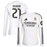 Brahim Diaz Brahim Men's adidas White Real Madrid 2025/26 Home Replica Long Sleeve Custom Jersey