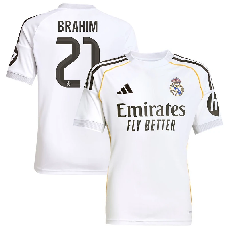 Brahim Diaz Brahim Youth adidas White Real Madrid 2025/26 Home Replica Custom Jersey