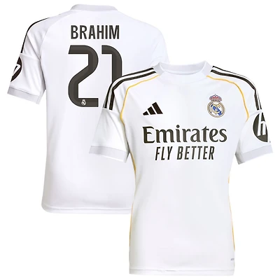 Brahim Diaz Brahim Youth adidas White Real Madrid 2025/26 Home Replica Custom Jersey
