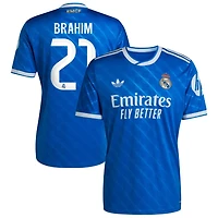 Brahim Diaz Brahim Men's adidas  Blue Real Madrid 2025/26 Third Replica Custom Jersey