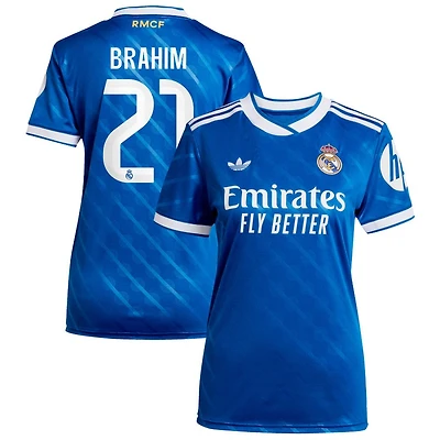 Brahim Diaz Brahim Women's adidas  Blue Real Madrid 2025/26 Third Replica Custom Jersey