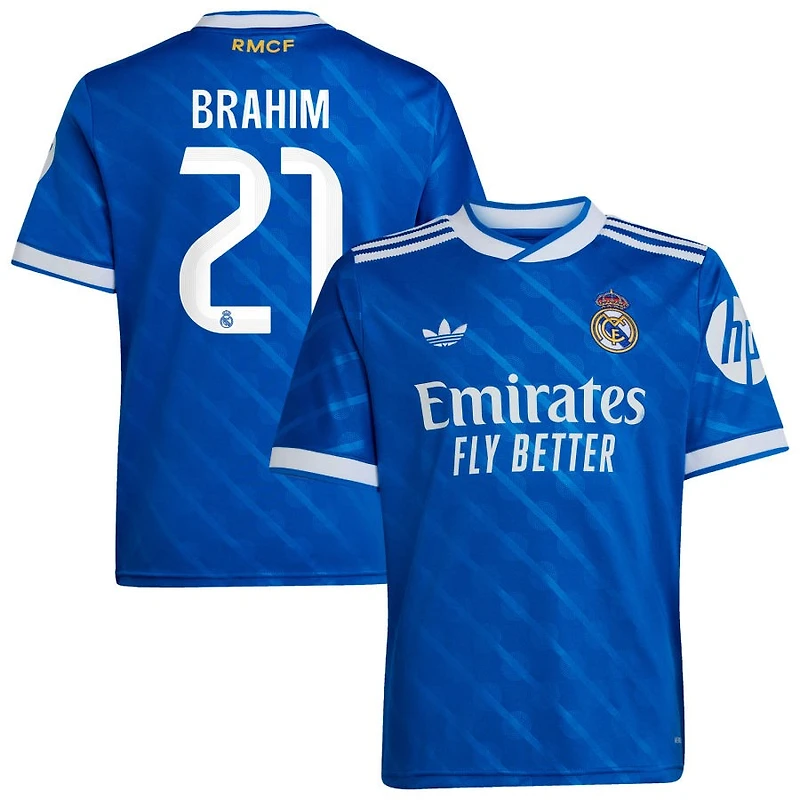 Brahim Diaz Brahim Youth adidas  Blue Real Madrid 2025/26 Third Replica Custom Jersey