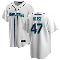 Matt Brash Men's Nike White Seattle Mariners Home Replica Custom Jersey