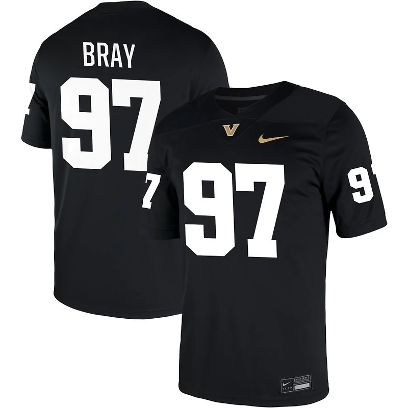 Hayden Bray Men's Nike Black Vanderbilt Commodores NIL Pick-A-Player Game Jersey