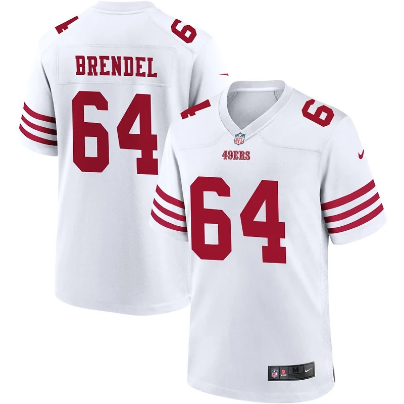 Jake Brendel Men's Nike White San Francisco 49ers Game Custom Player Jersey