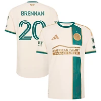Luke Brennan Men's adidas Tan Atlanta United FC 2026 Spirit Of '96 On-Field Authentic Patch Custom Jersey