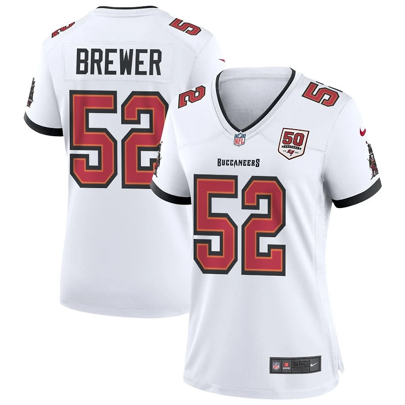 C.J. Brewer Women's Nike White Tampa Bay Buccaneers 50th Season Custom Game Jersey