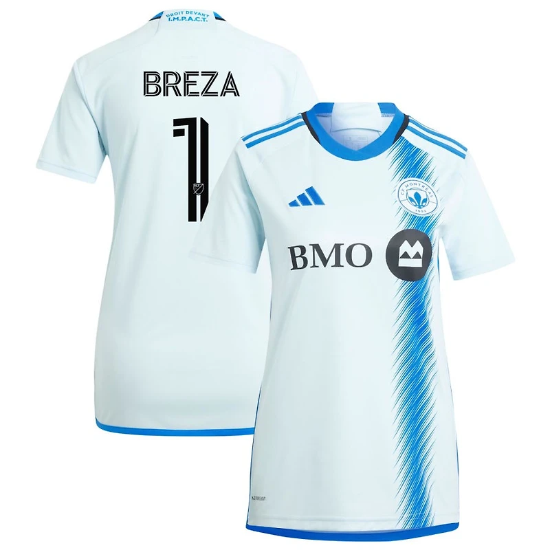Sebastian Breza Women's adidas  Light Blue CF Montreal 2024 La Main Replica Custom Jersey