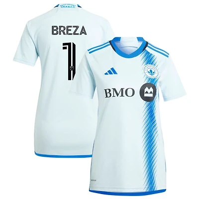 Sebastian Breza Women's adidas Light Blue CF Montreal 2024 La Main Replica Custom Jersey