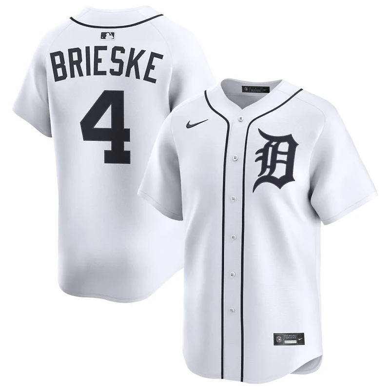 Beau Brieske Men's Nike White Detroit Tigers Home Limited Custom Jersey