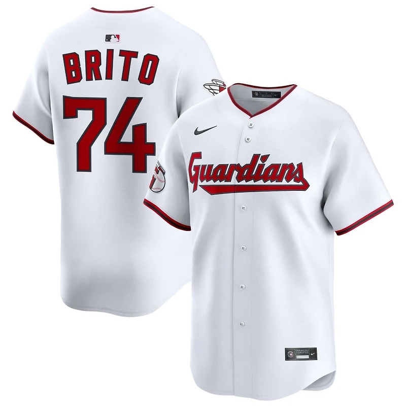 Juan Brito Men's Nike White Cleveland Guardians Home Limited Custom Jersey