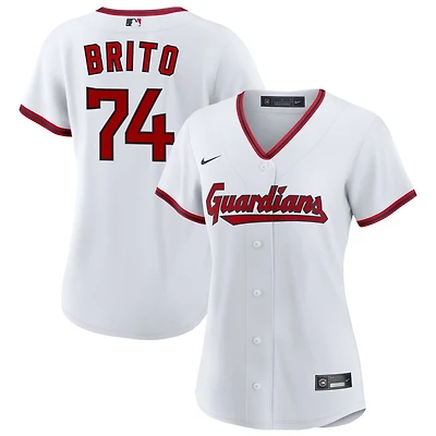 Juan Brito Women's Nike  White Cleveland Guardians Home Custom Replica 2.0 Jersey