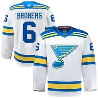 Philip Broberg Men's Fanatics White St. Louis Blues Away Authentic Pro Custom Jersey