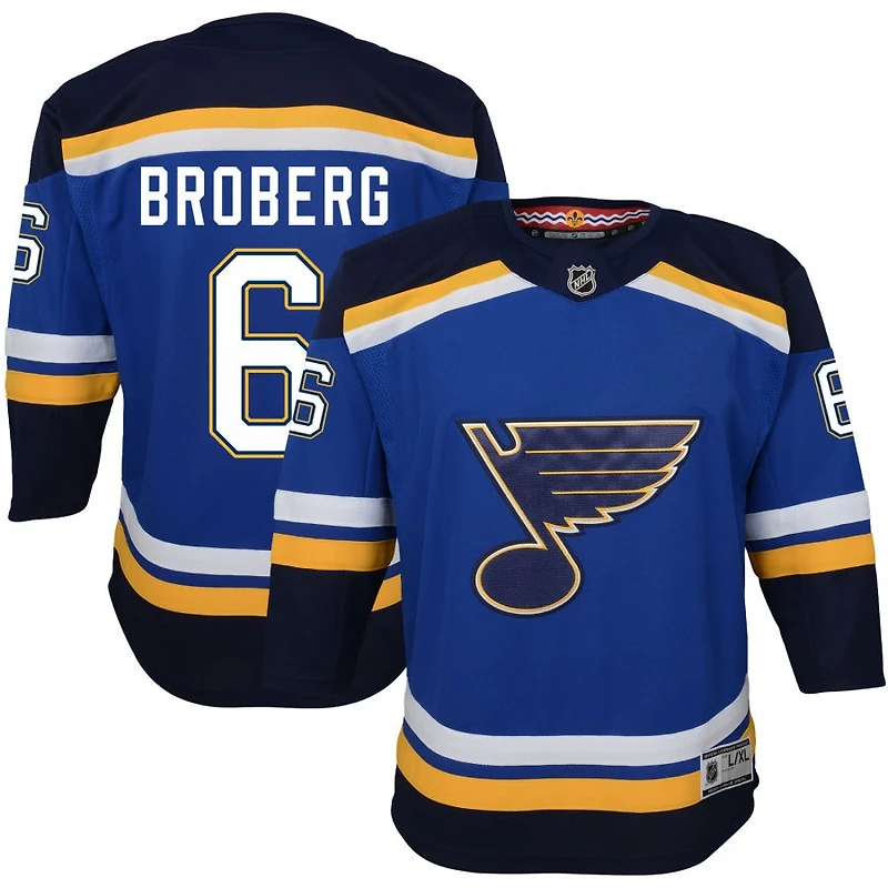 Philip Broberg Youth Blue St. Louis Blues Home Premier Custom Jersey
