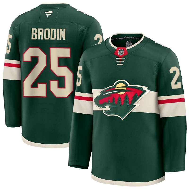 Jonas Brodin Men's Fanatics Green Minnesota Wild Home Premium Custom Jersey