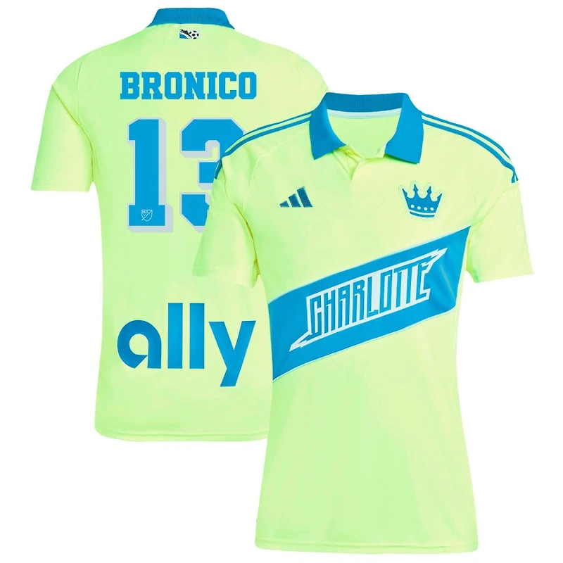 Brandt Bronico Men's adidas Yellow Charlotte FC 2025 Third Replica Custom Jersey