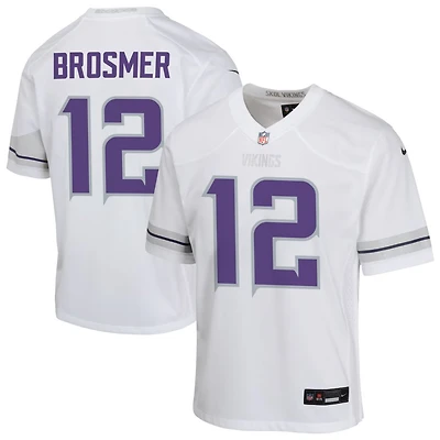 Max Brosmer Youth Nike White Minnesota Vikings Alternate Custom Game Jersey