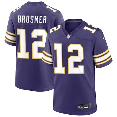 Max Brosmer Men's Nike Purple Minnesota Vikings Classic Custom Game Jersey