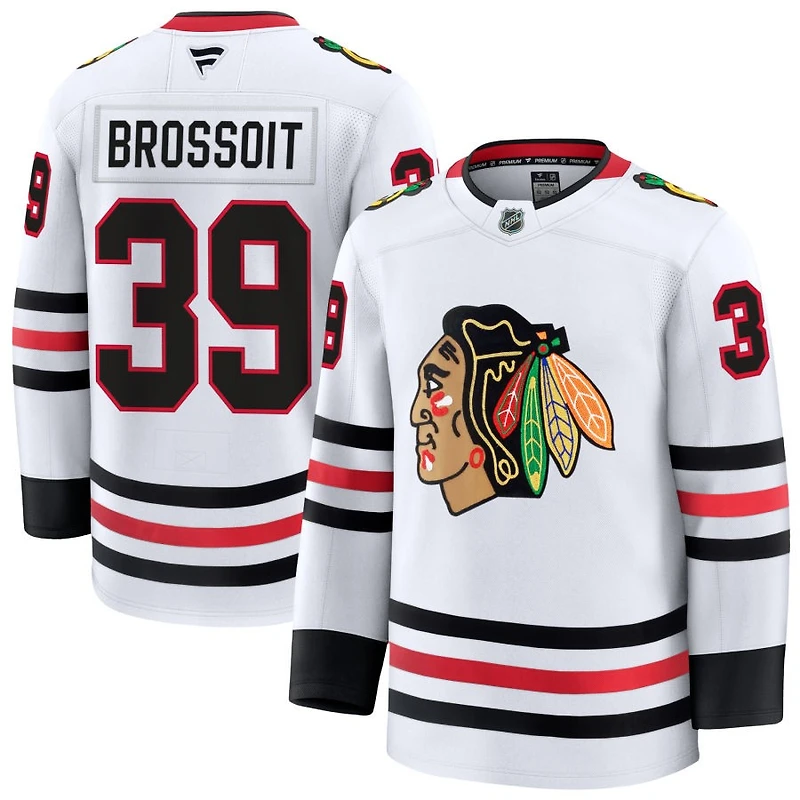 Laurent Brossoit Men's Fanatics White Chicago Blackhawks Away Premium Custom Jersey
