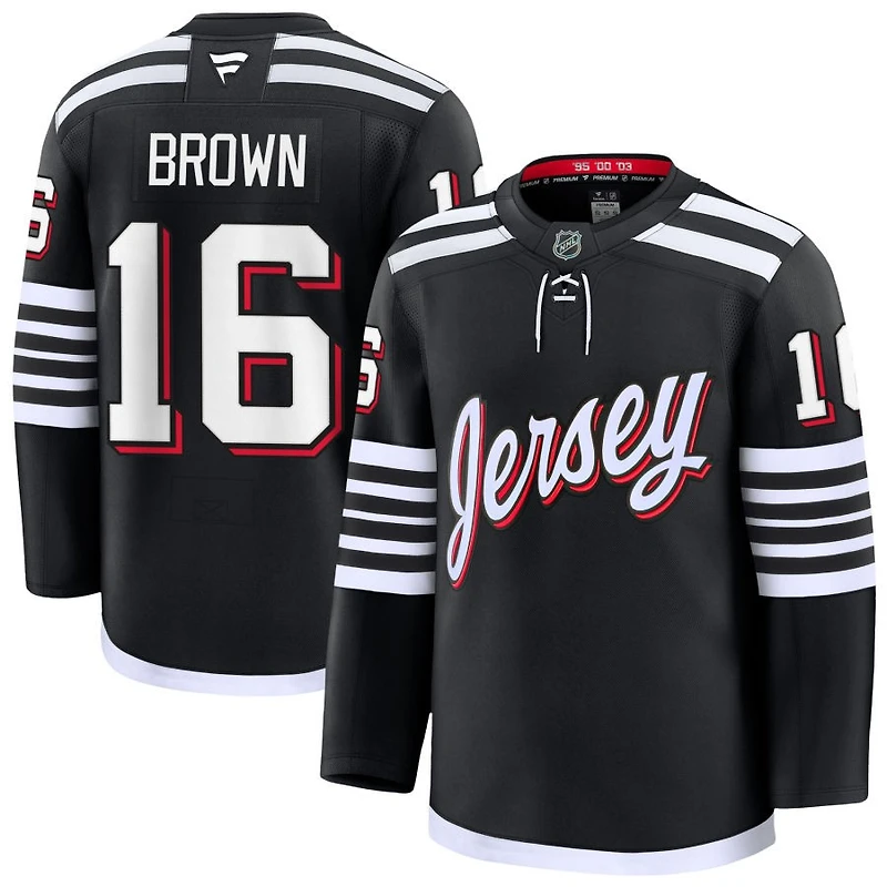 Connor Brown Men's Fanatics Black New Jersey Devils Alternate Premium Custom Jersey