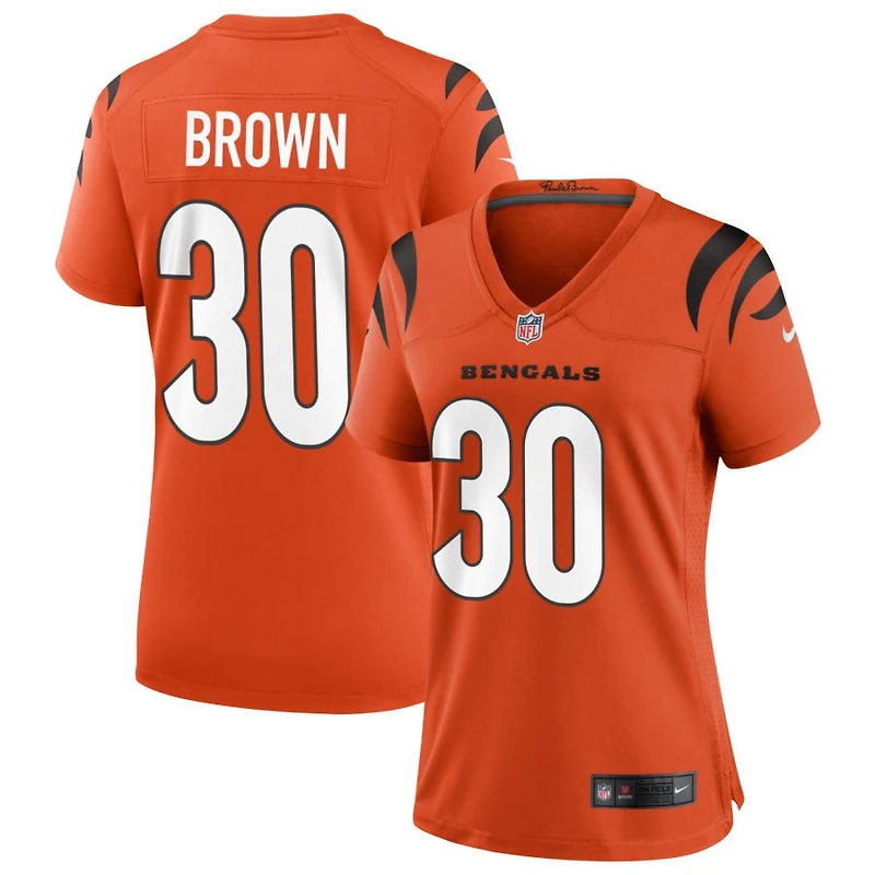 Chase Brown Women's Nike Orange Cincinnati Bengals Alternate Game Custom Jersey